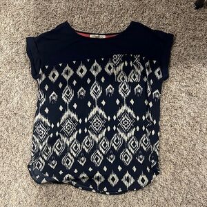 Rewind Navy and White Short Sleeve Tee